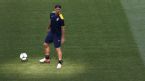 Zlatan Ibrahimovic works with the ball in Sweden training, Kiev, Ukraine, June 10, 2012